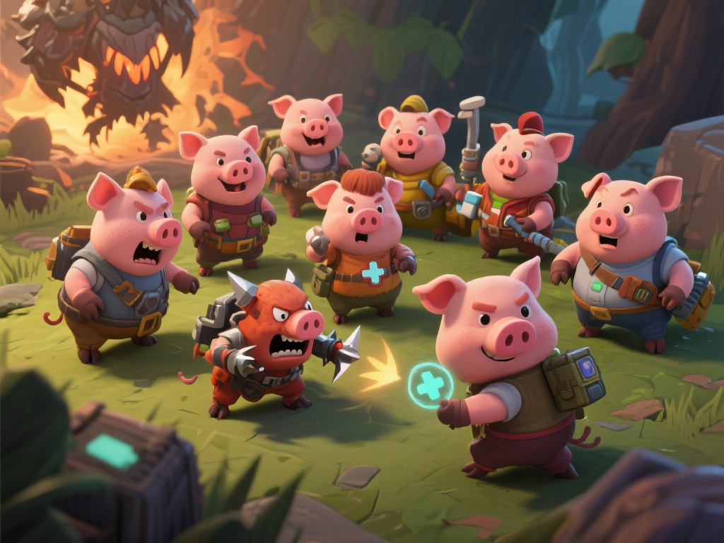 此外，游戏还巧妙地融入了团队合作元素。七只小猪各司